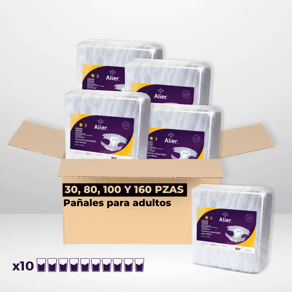 caja de pañales para adulto nivel de absorción 10. Alier®