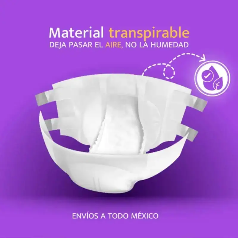 Pañales para adultos en México para una protección e higiene diaria. Pañal Nocturno con material transpirable. Envio a todo México.